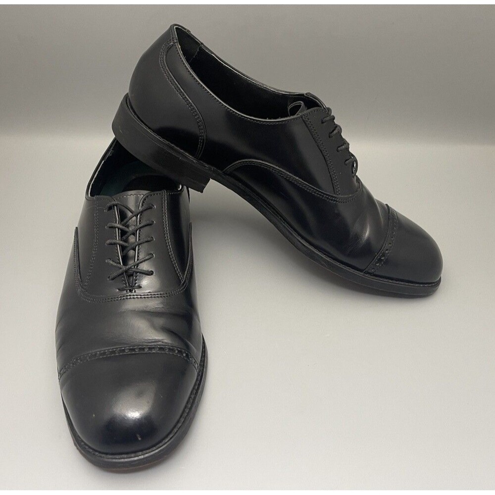 Florsheim Lexington Oxford Mens 9.5D Black Leather Cap Toe Dress Shoe Classic